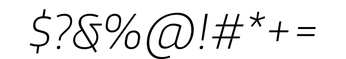 Trasandina  ExtraLight Italic Font OTHER CHARS