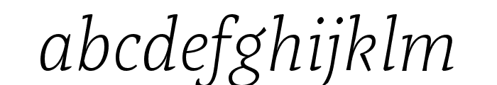Tzimmes ExtraLight Italic Font LOWERCASE