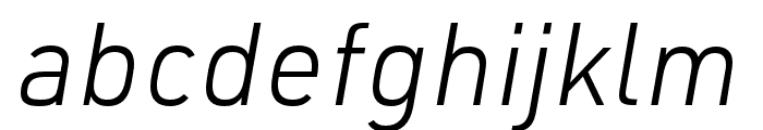 URW DIN SemiCond Light Italic Font LOWERCASE