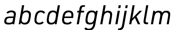 URW DIN SemiCond Regular Italic Font LOWERCASE