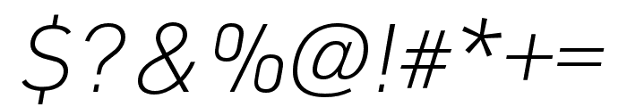 URW DIN SemiCond XLight Italic Font OTHER CHARS