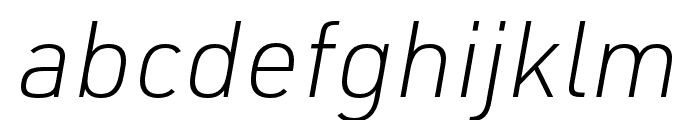 URW DIN XLight Italic Font LOWERCASE