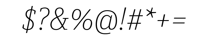 Unit Slab Pro Thin Italic Font OTHER CHARS