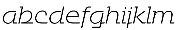 Urbane Adscript Extra Light Italic Font LOWERCASE