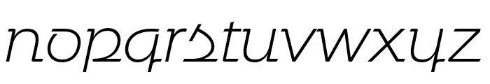 Urbane Adscript Extra Light Italic Font LOWERCASE