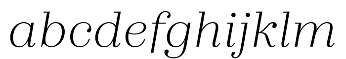 Zahrah Light Italic Font LOWERCASE