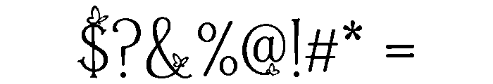 Adora Butterfly
 Regular Font OTHER CHARS