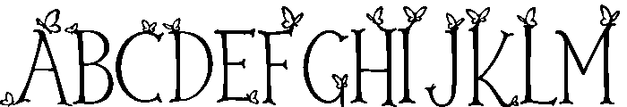 Adora Butterfly
 Regular Font UPPERCASE
