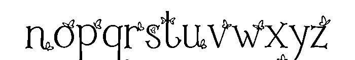 Adora Butterfly
 Regular Font LOWERCASE