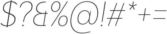 Adlinnaka Condensed Oblique Thin otf (100) Font OTHER CHARS