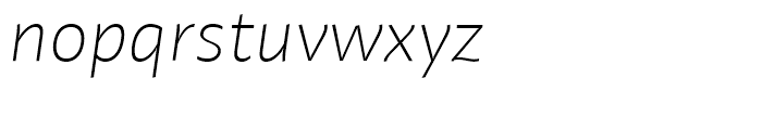 Adagio Sans Thin Italic Font LOWERCASE