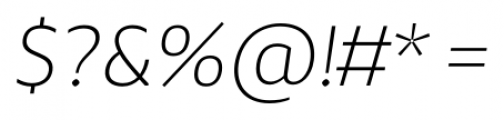 Adagio Sans Thin Italic Font OTHER CHARS