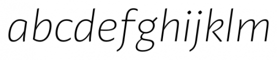 Adagio Sans Thin Italic Font LOWERCASE