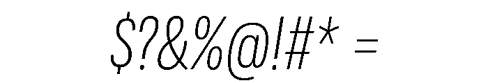 Adapt CondensedLightItalic Font OTHER CHARS