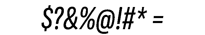Adapt CondensedRegularItalic Font OTHER CHARS