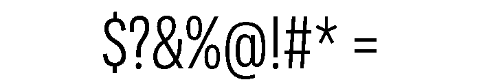 Adapt CondensedSemilight Font OTHER CHARS