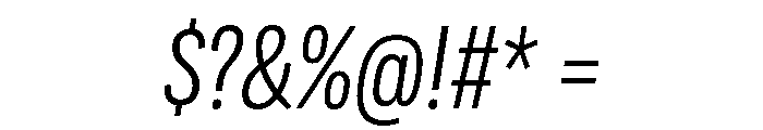Adapt CondensedSemilightItalic Font OTHER CHARS