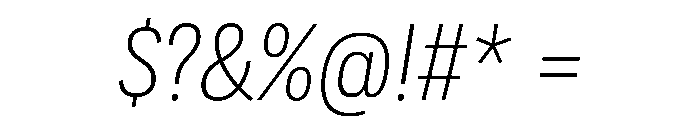 Adapt NarrowLightItalic Font OTHER CHARS