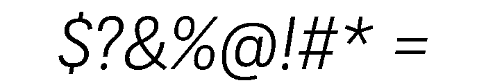 Adapt SemilightItalic Font OTHER CHARS