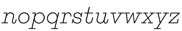 Adrianoetc Extralightitalic Font LOWERCASE