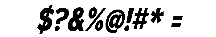 Adrianna Condensed Bold Italic Font OTHER CHARS