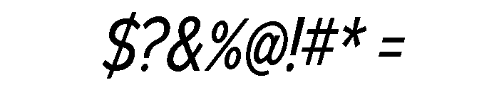 Adrianna Condensed Regular Italic Font OTHER CHARS