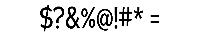 Adrianna Condensed Regular Font OTHER CHARS