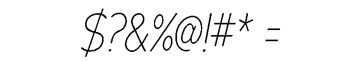 Adrianna Condensed Thin Italic Font OTHER CHARS