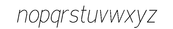 Adrianna Condensed Thin Italic Font LOWERCASE
