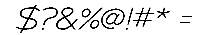 Adrianna Extended Light Italic Font OTHER CHARS