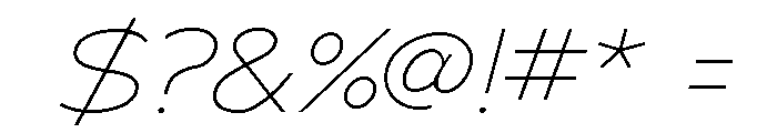 Adrianna Extended Thin Italic Font OTHER CHARS