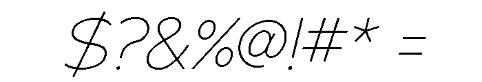 Adrianna Thin Italic Font OTHER CHARS