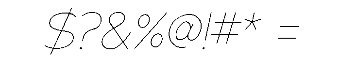 Adrianna Ultra Light Italic Font OTHER CHARS