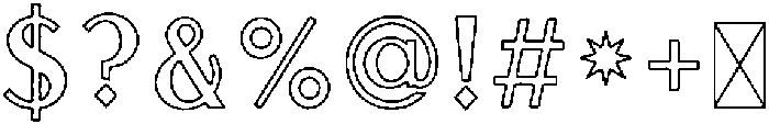 AeroClubSans Outline otf (400) Font OTHER CHARS