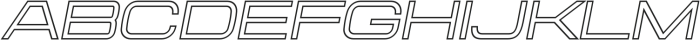 Aerodome Oblique OutlineWide otf (400) Font UPPERCASE