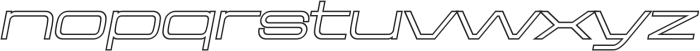Aerodome Oblique OutlineWide otf (400) Font LOWERCASE