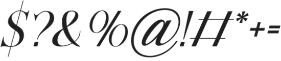 Aesthetic theory Italic otf (400) Font OTHER CHARS