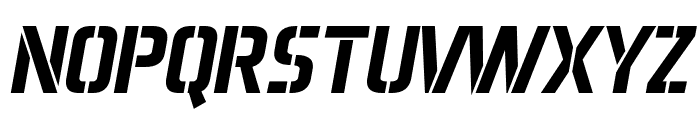 Aero Matics Stencil Bold Italic Font UPPERCASE