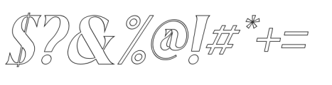 Aesthico Outline Italic Font OTHER CHARS