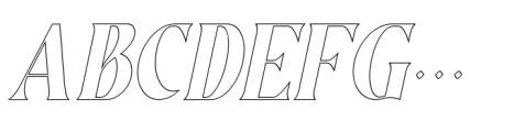 Aesthico Outline Italic Font UPPERCASE