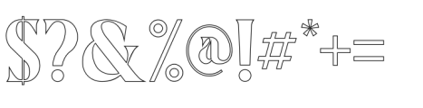 Aesthico Outline Font OTHER CHARS