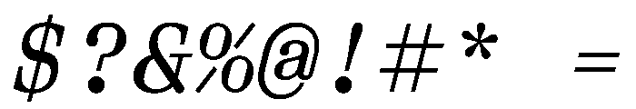 Aether BMonoItalic Font OTHER CHARS