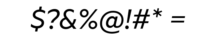 Metric RegularItalic Font OTHER CHARS