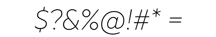 Metric ThinItalic Font OTHER CHARS
