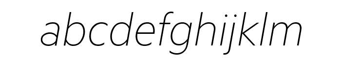 Metric ThinItalic Font LOWERCASE