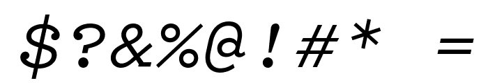 Pitch MediumItalic Font OTHER CHARS