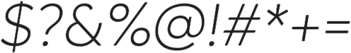 Ageo Light Italic otf (300) Font OTHER CHARS