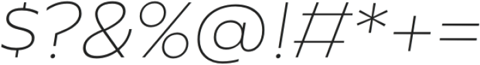Agile Sans Thin Italic otf (100) Font OTHER CHARS