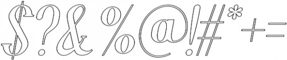 Aglow Outline Italic otf (400) Font OTHER CHARS