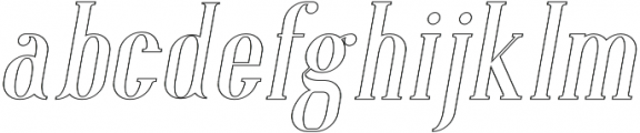 Aglow Outline Italic otf (400) Font LOWERCASE